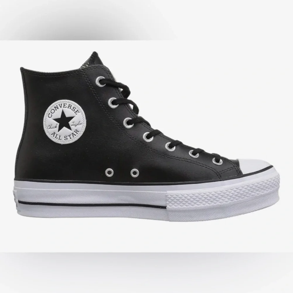 Chuck Taylor Converse All Star Black Leather High-Top Sneakers Women
